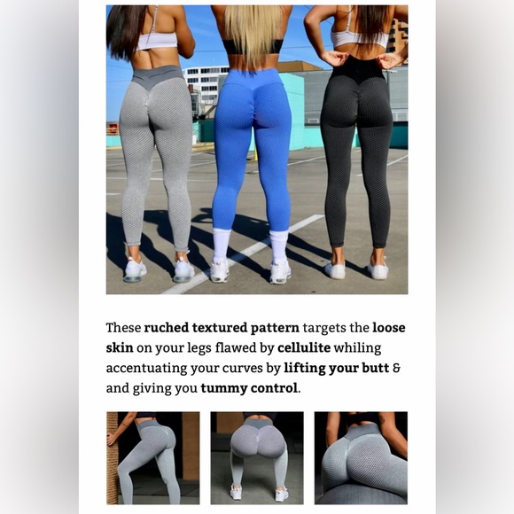 High Waist Scrunch Ruched Pattern Booty Lifting Leggings ⭐️ - Picture 4 of 7